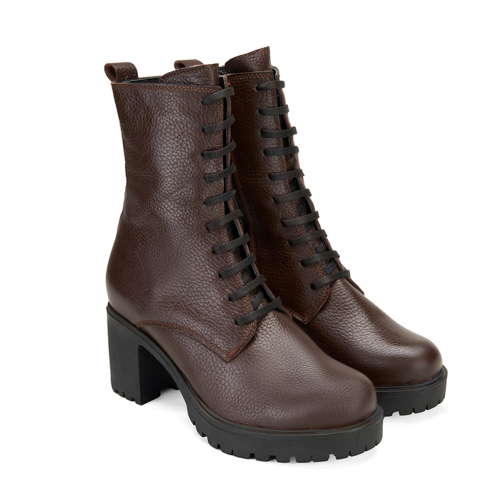 Kadın Kahve Topuklu Deri Bot