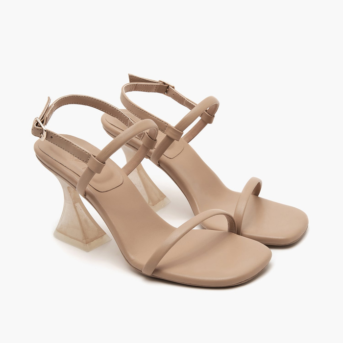 Kadın Krem Topuklu Sandalet