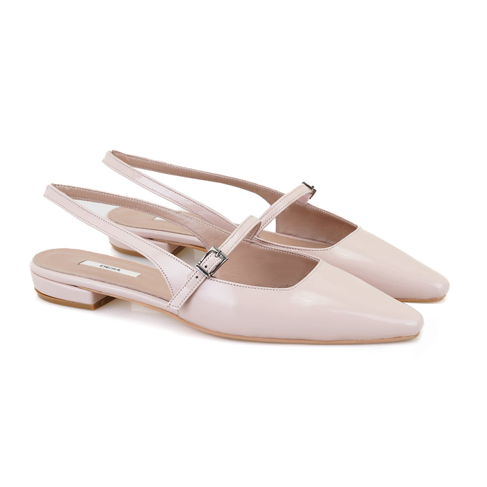 Kadın Pudra Ayarlanabilir Tokalı Deri Babet