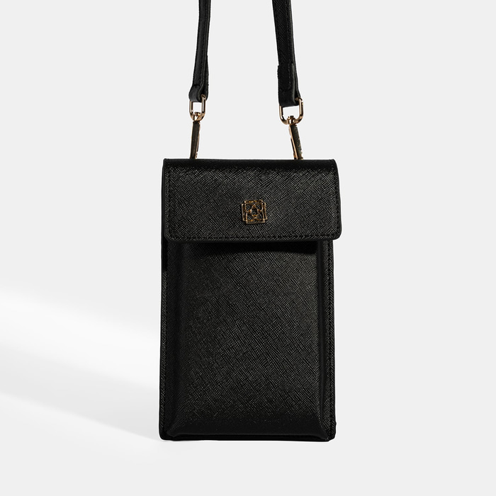 Kadın Siyah Çapraz Telefon Çantası 