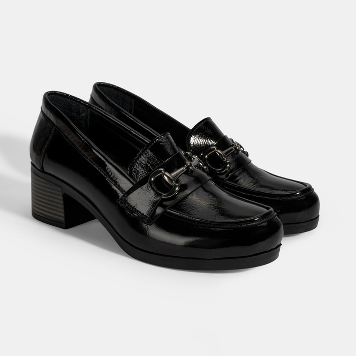 Kadın Siyah DesaComfort Topuklu Rugan Ayakkabı