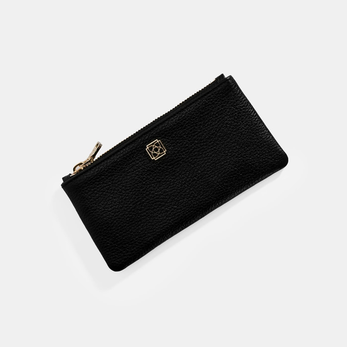 Kadın Siyah Fermuarlı Deri Cüzdan
