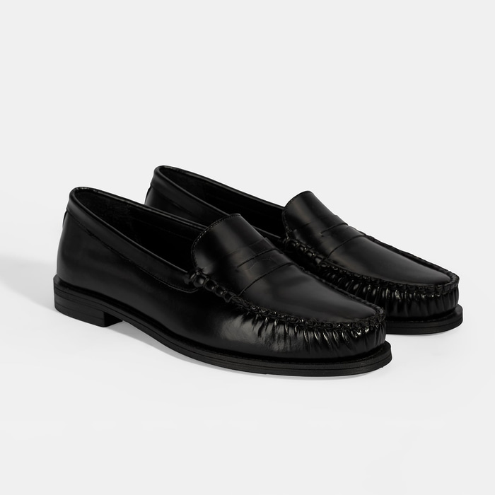 Kadın Siyah Klasik Deri Loafer