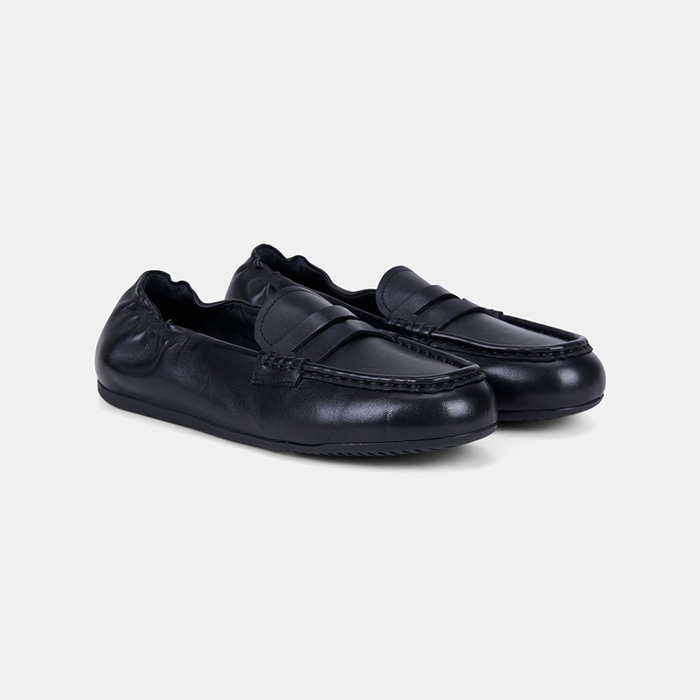 Kadın Siyah Slip-On Deri Loafer