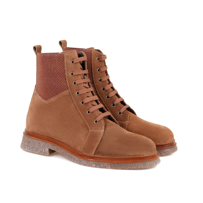 Kadın Taba Bağcıklı Süet Deri Postal Bot