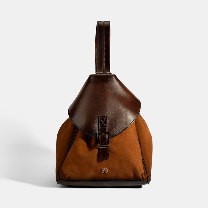 Kadın Taba Süet Deri Sırt Çantası