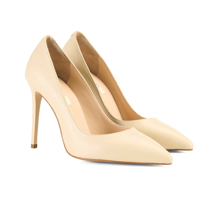 Kadın Ten Klasik Deri Stiletto