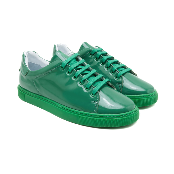 Kadın Yeşil Rugan Deri Spor Ayakkabı