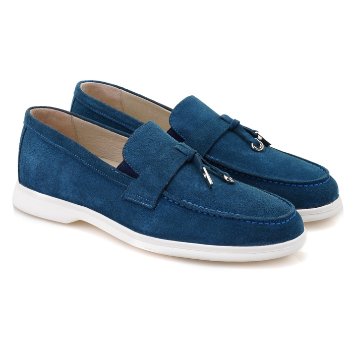 Kaitlin Mavi Erkek Süet Deri Loafer