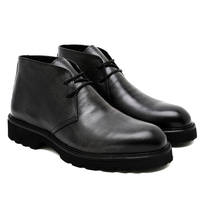 Karola Siyah Erkek Deri Bot