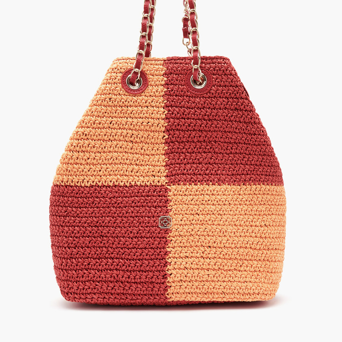 Kort Turuncu Kadın Hasır Omuz Çantası