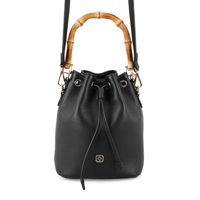 Lexy Siyah Kadın Bambu Askılı Deri Omuz Çantası