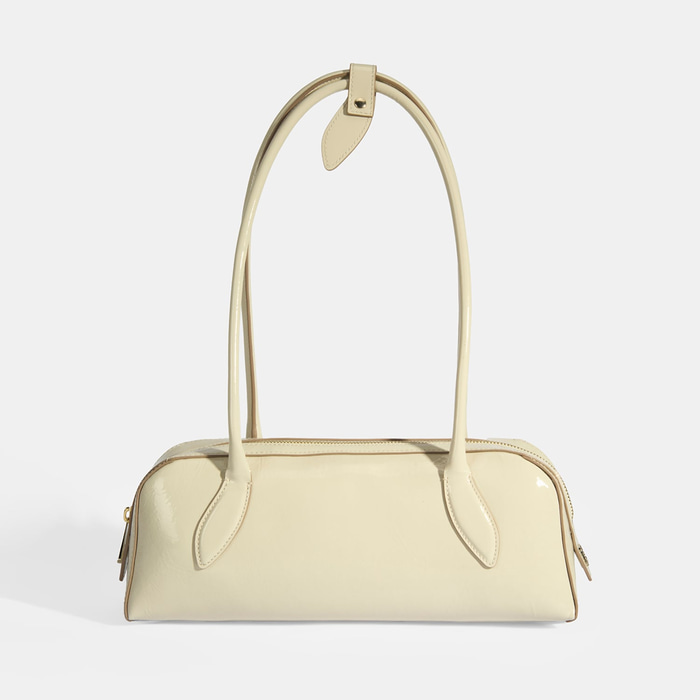 Limited Edition Bej Kadın Yaprak Detaylı Deri Omuz Çantası