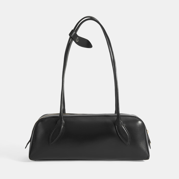 Limited Edition Siyah Kadın Yaprak Detaylı Deri Omuz Çantası