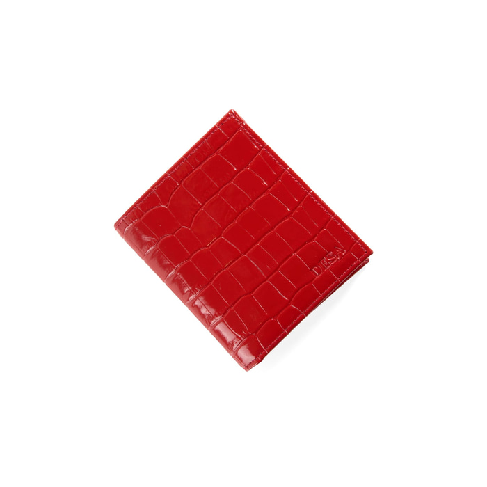 Linoa Kırmızı Kadın Kroko Baskılı Deri Cüzdan
