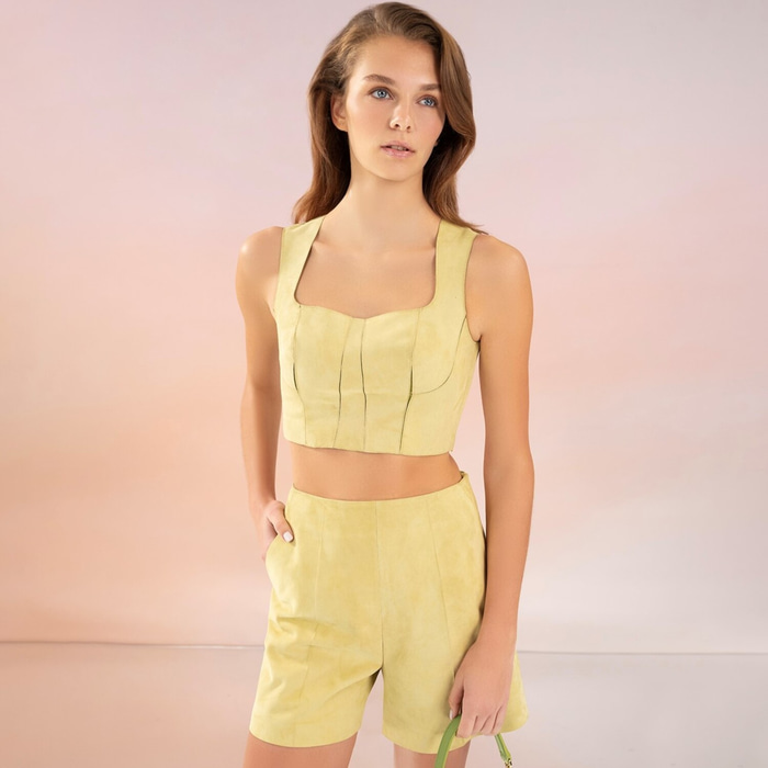 Lissandra Yeşil Kadın Deri Büstiyer