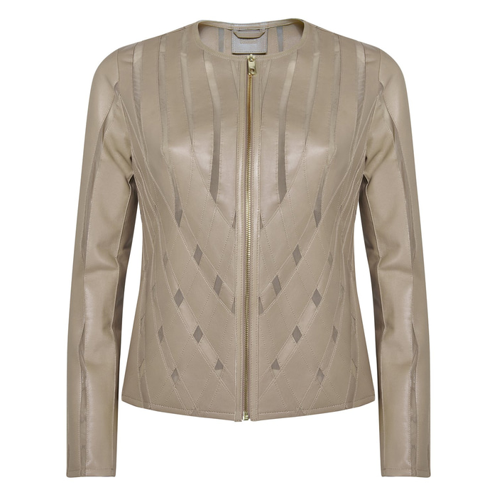 Marita Kadın Dairesel Panelli Deri Ceket