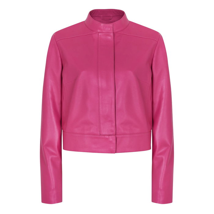 Maura Pembe Kadın Deri Ceket