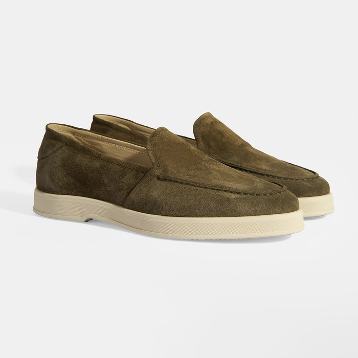 Peraleda Haki Erkek Slip-On Süet Loafer