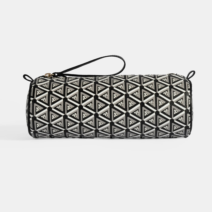 Siyah Monogram Desenli Kalemlik/Tıraş/Makyaj Çantası