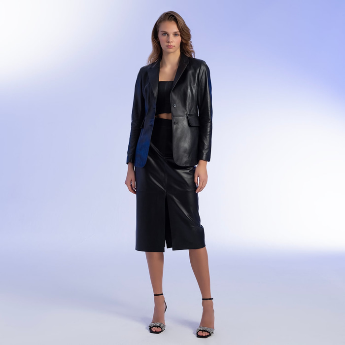 Stansie Siyah Kadın Deri Ceket