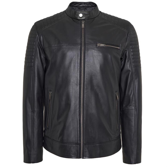 Steven Siyah Erkek Deri Mont