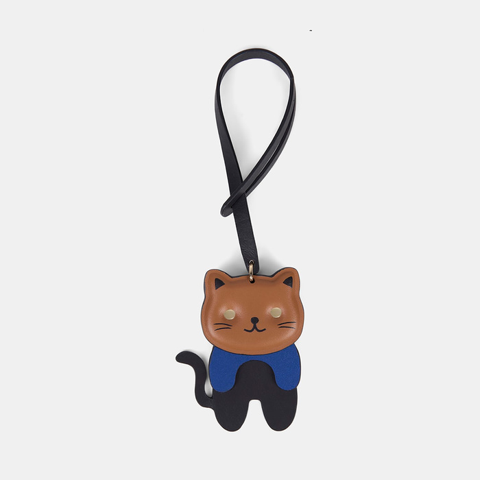 Taba Kedi Figürlü Deri Charm