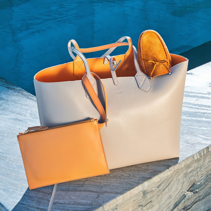 XXXEmely Bej Kadın Çift Taraflı Deri Omuz Çantası