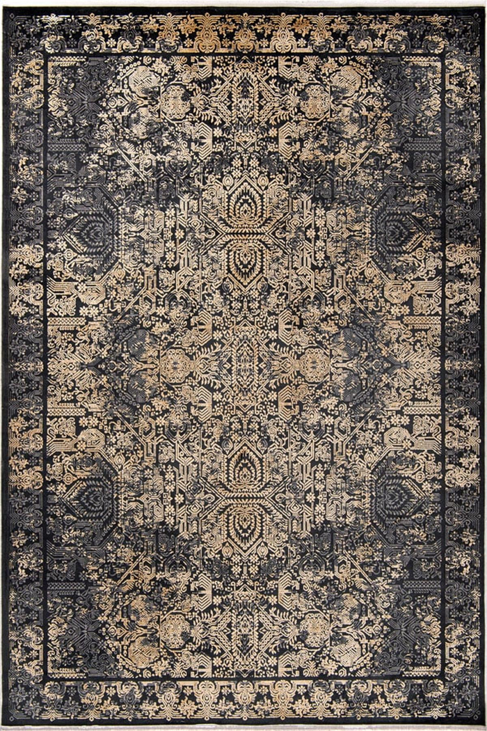 Romans Halı-Naturel 1707 Siyah Sari-Min Halı