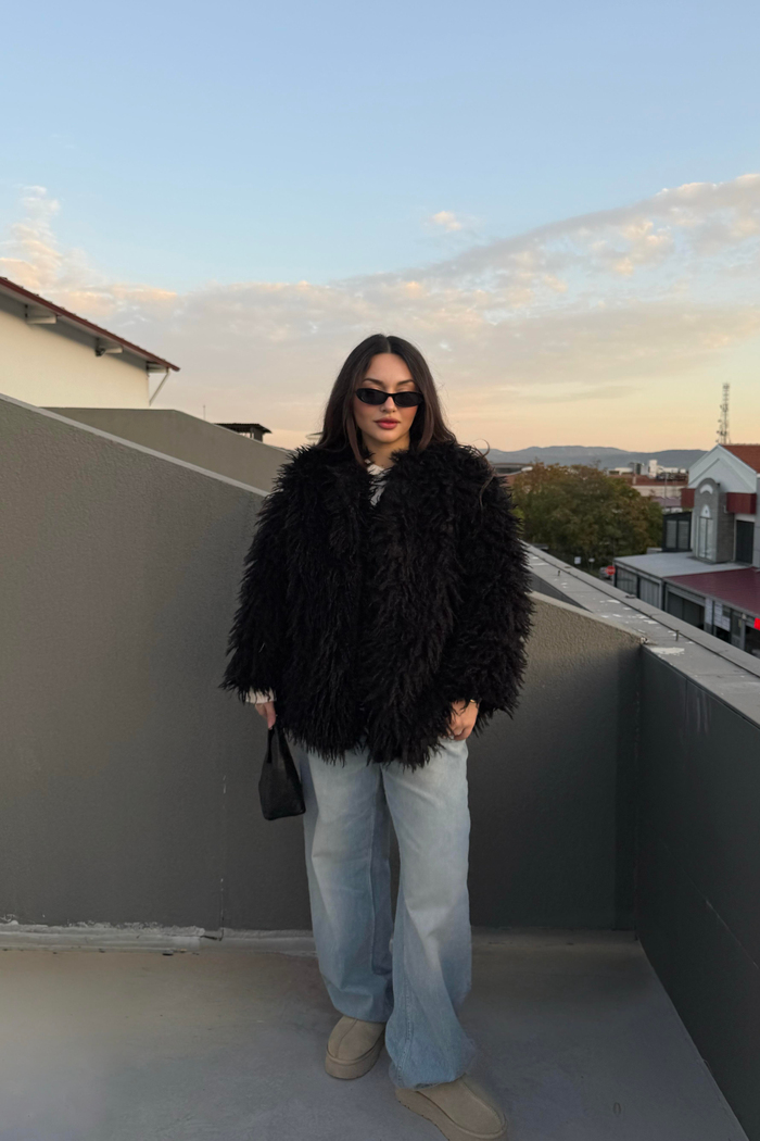 Aries Yünlü Sİiyah Kürk