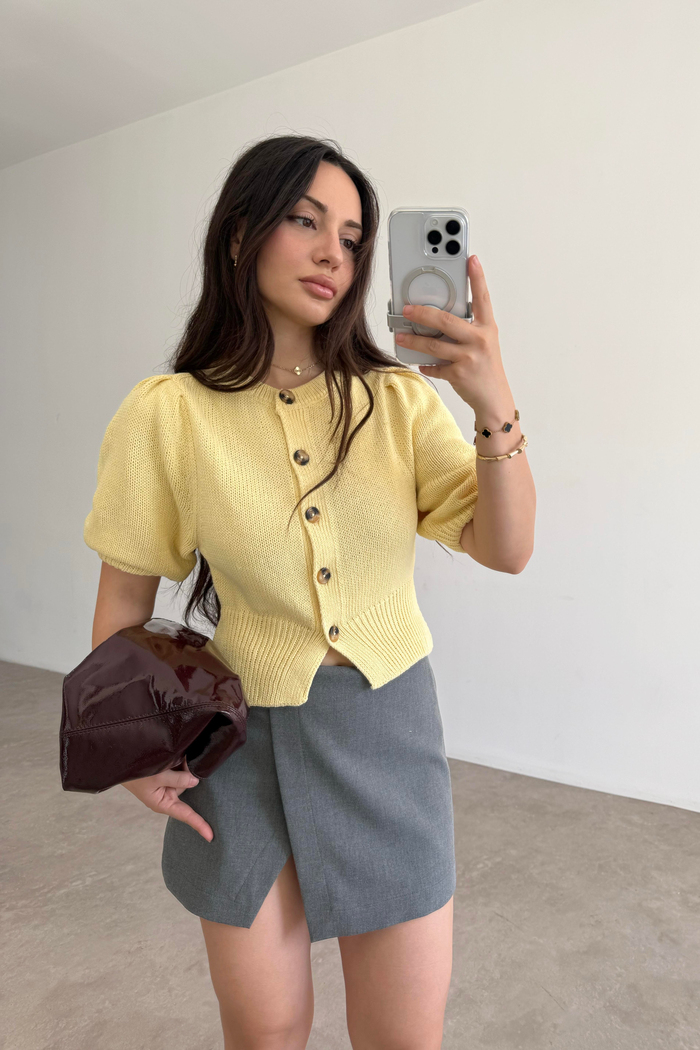 Asos Orj. Butter Yellow Kısa Kollu Hırka