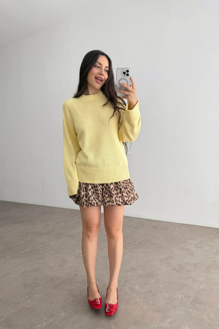 Asos Orj. Butter Yellow Geniş Ribanalı Kazak