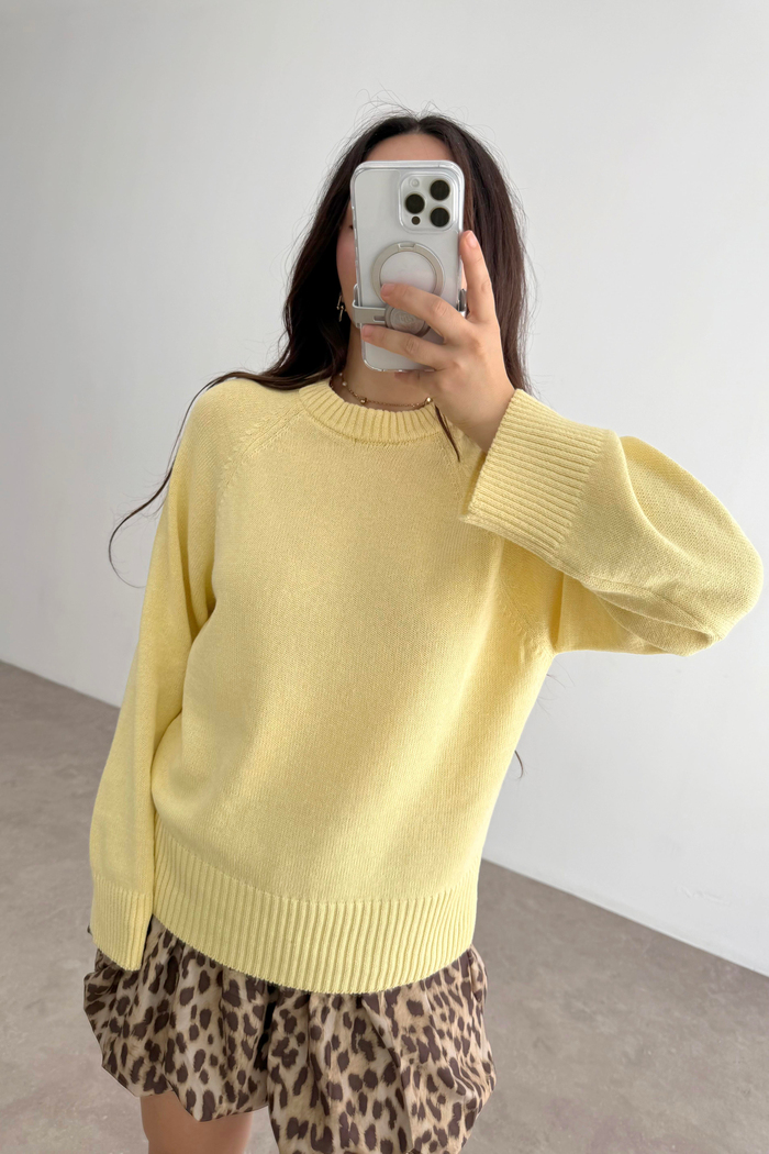 Asos Orj. Butter Yellow Geniş Ribanalı Kazak