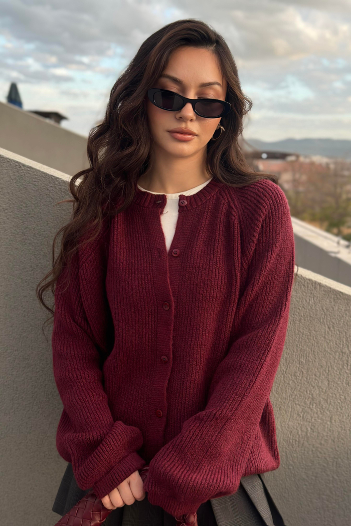 Ass Orj. Bordo Uzun Hırka