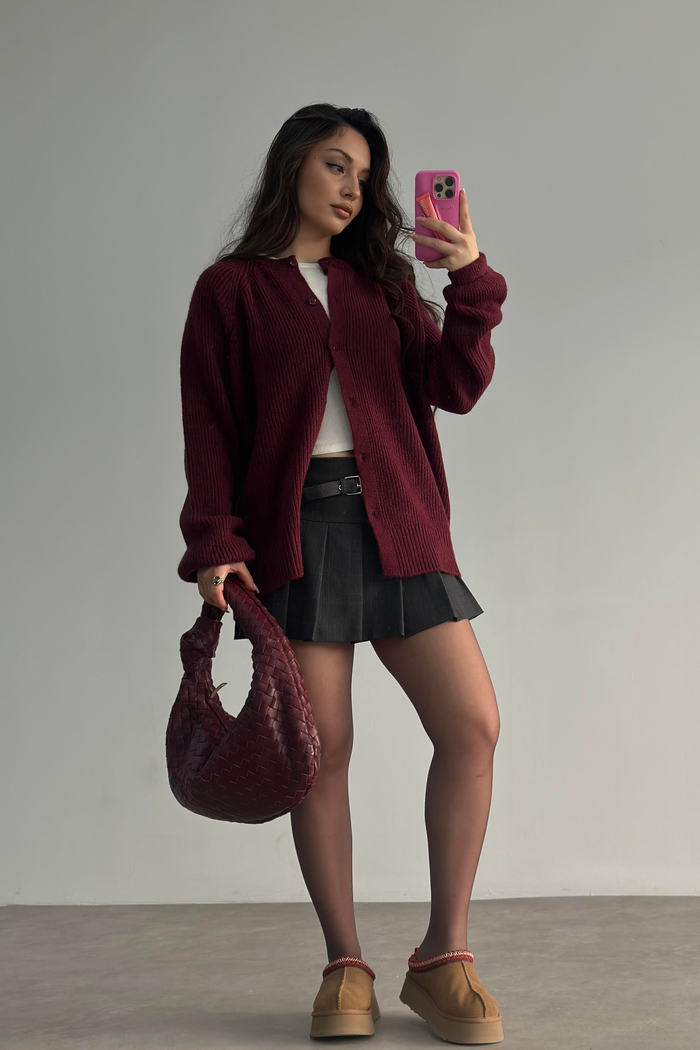 Ass Orj. Bordo Uzun Hırka