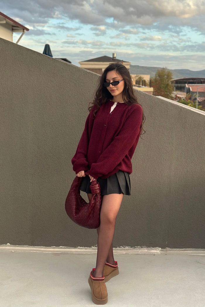 Ass Orj. Bordo Uzun Hırka