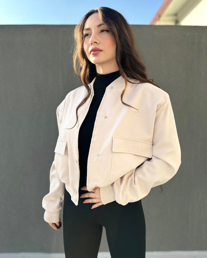 Bej Bomber Ceket