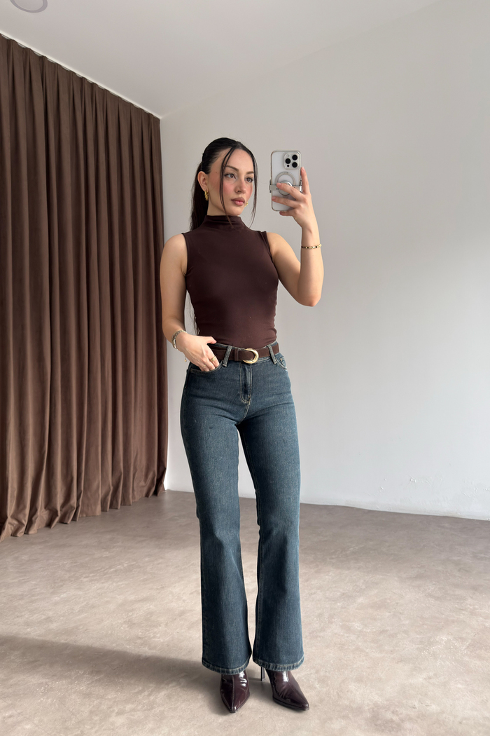 Clns Orj. Vintage Yeşil Flare Jean