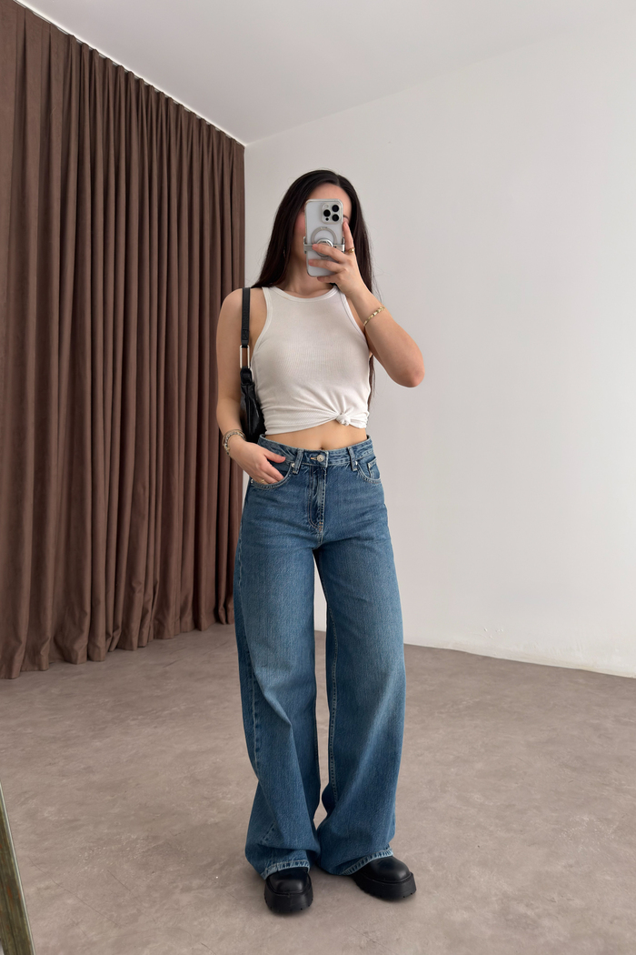 Clns Orj. Orta Mavi Loose Fit Jean