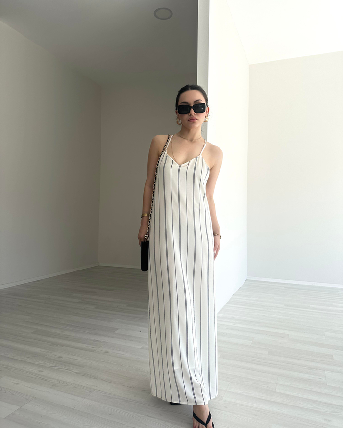 F/Mssimo Dtti Orj. Dokuma Çizgili Elbise