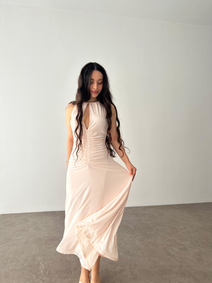 HM Orj. Bağlama Detaylı Midi Elbise