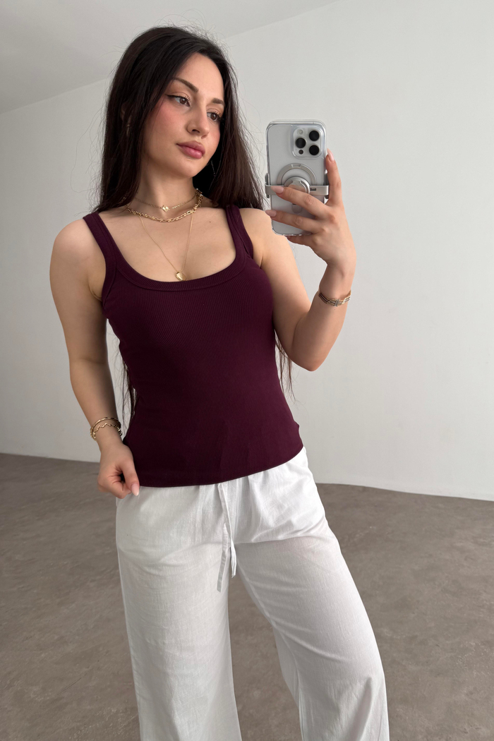 Kalın Biyeli Atlet Mürdüm 