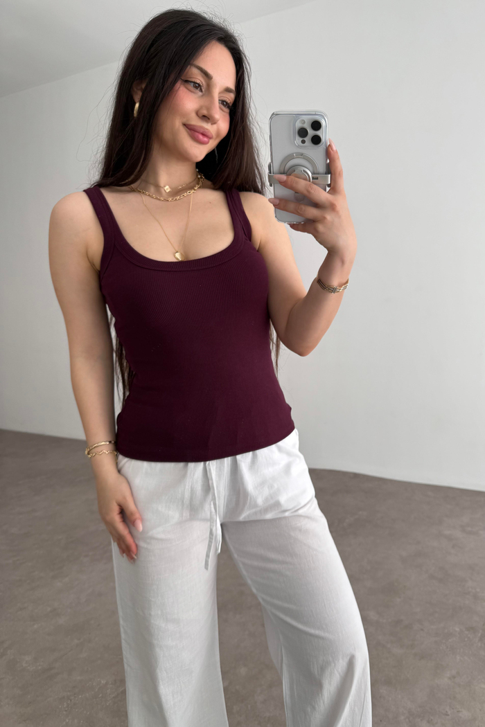 Kalın Biyeli Atlet Mürdüm 