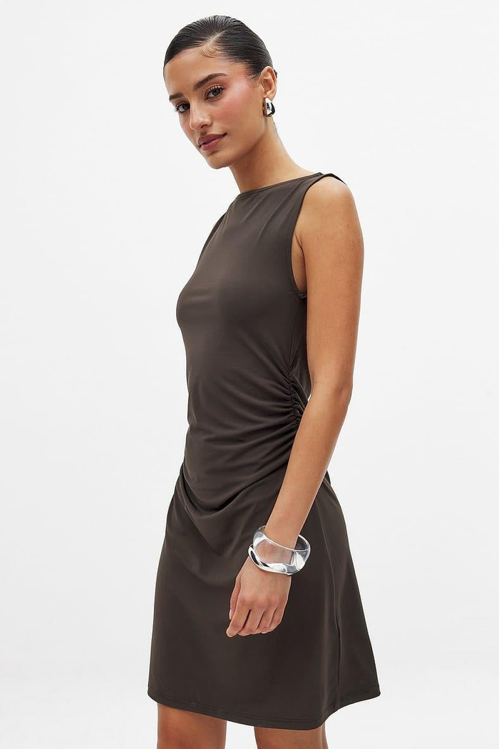 Na-Kd Orj. Drapeli Kahve Elbise 