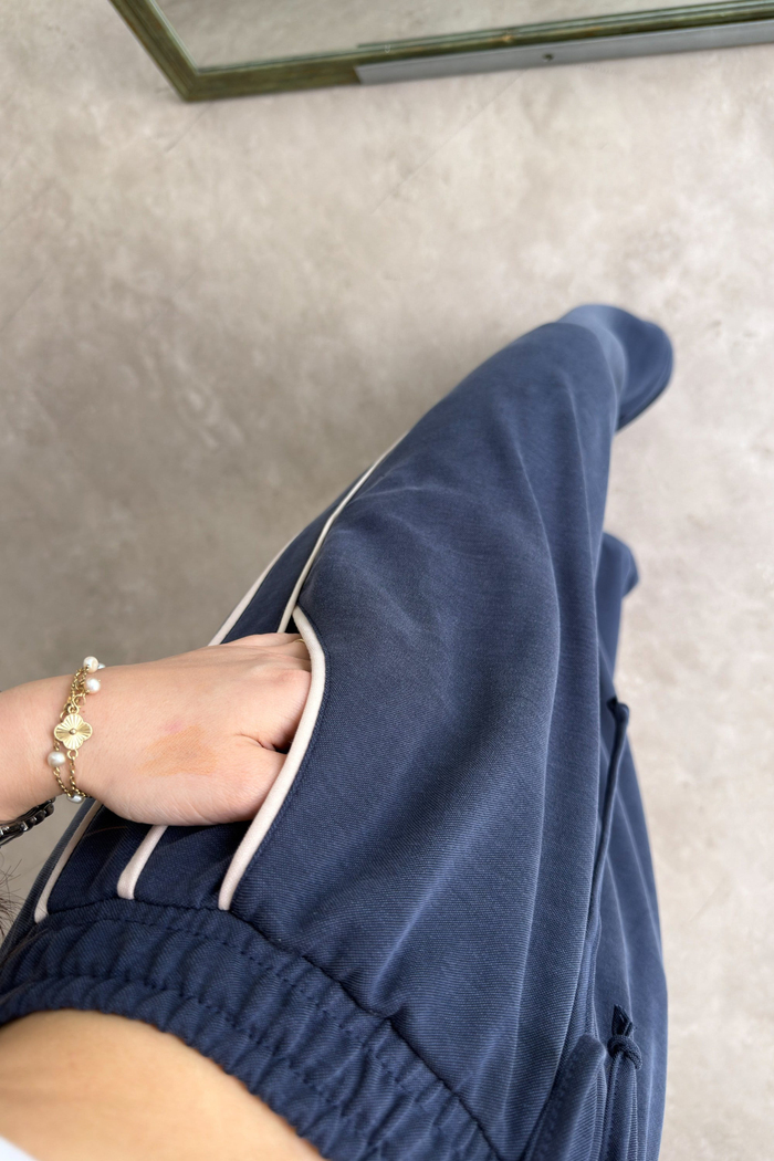 Oys. Modal Çizgili Lacivert Eşofman Altı