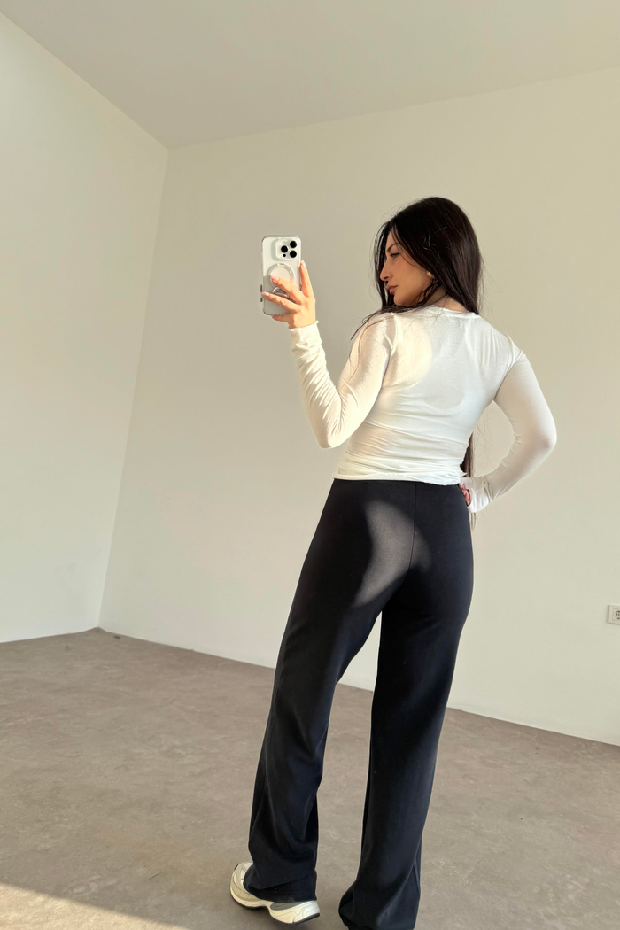 Oys. Modal Likralı Yüksek Belli Antrasit Spor Pantolonu