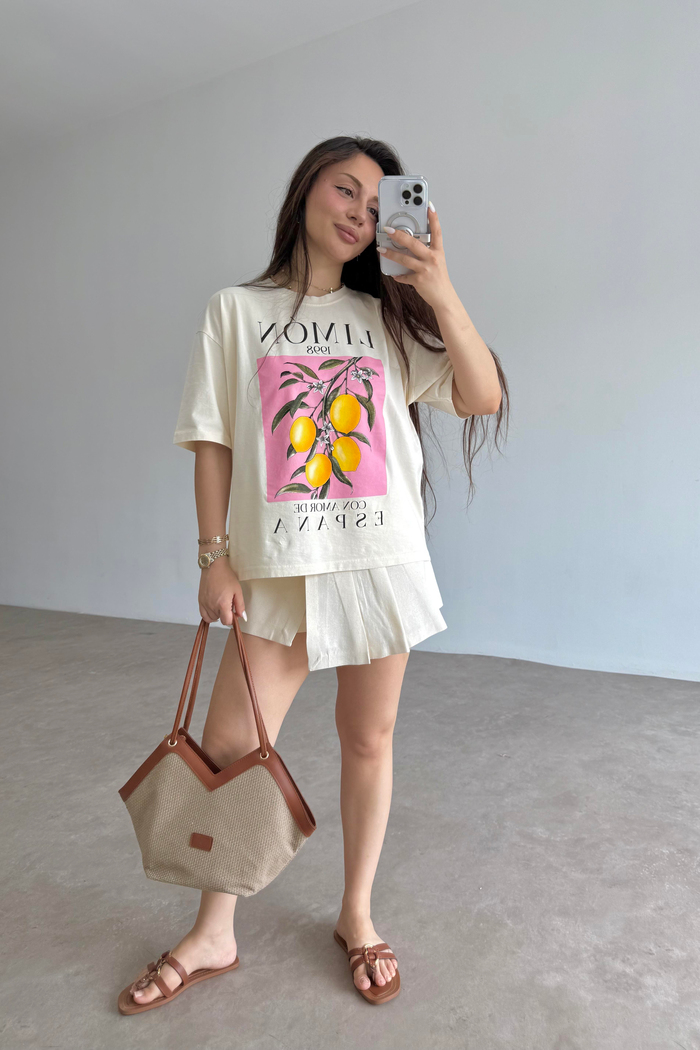 Pamuk Limon T-shirt Ekru