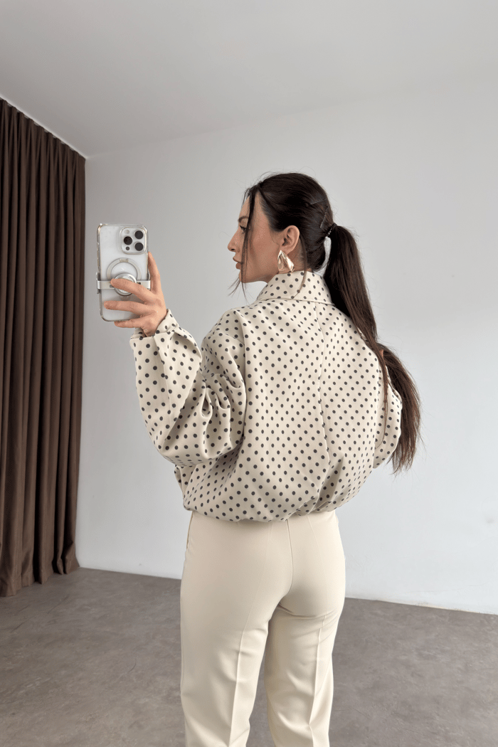 Premium Puantiyeli Bomber Ceket