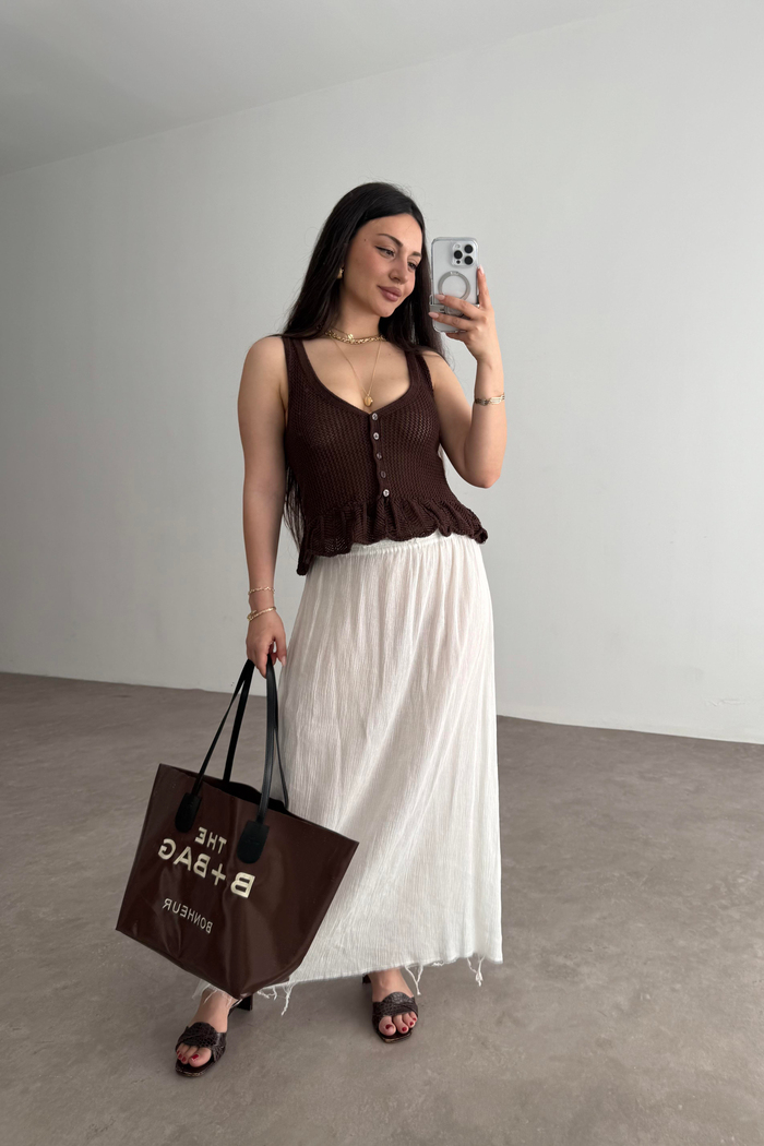 Strvdrs Orj. Fırfırlı Yelek Kahve