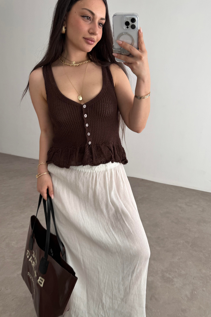 Strvdrs Orj. Fırfırlı Yelek Kahve